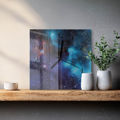 Reloj de vidrio cielo estrellado