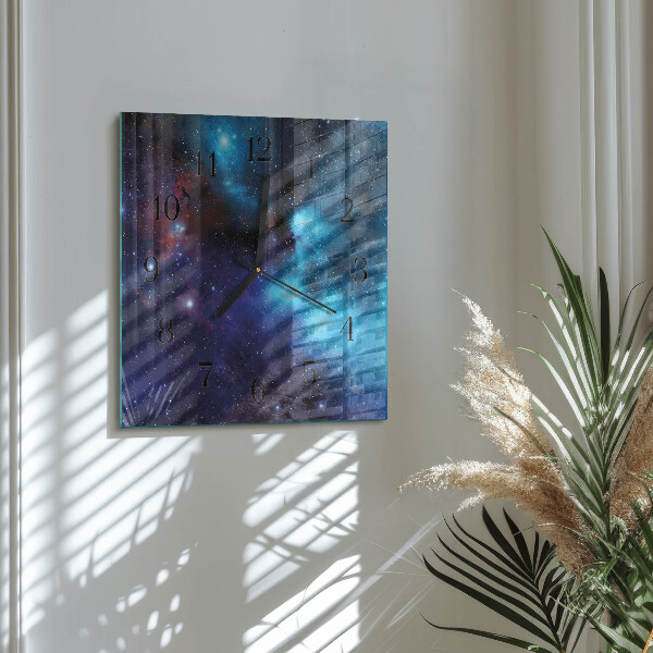 Reloj de vidrio cielo estrellado