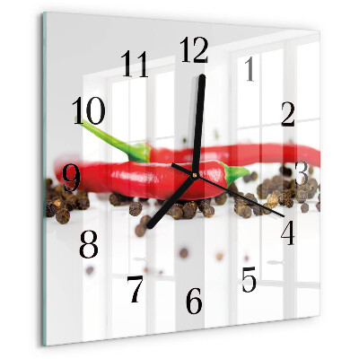 Reloj de vidrio granos de pimienta