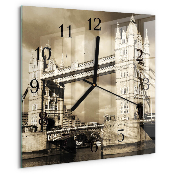 Reloj de vidrio Puente de Londres Sepia