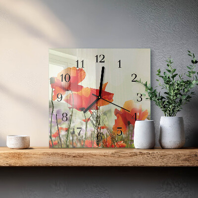 Reloj de vidrio Amapolas