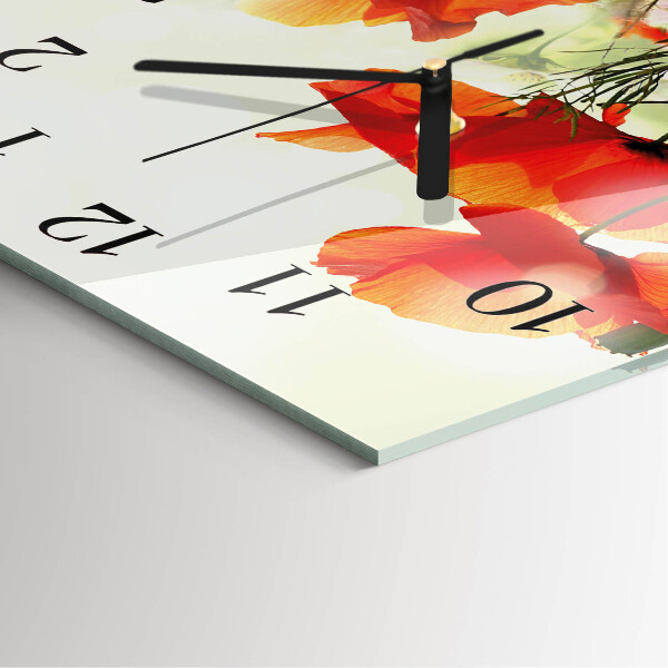 Reloj de vidrio Amapolas