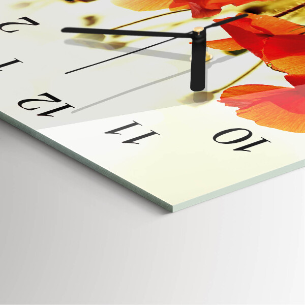 Reloj de vidrio Amapolas