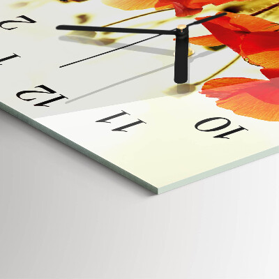 Reloj de vidrio Amapolas