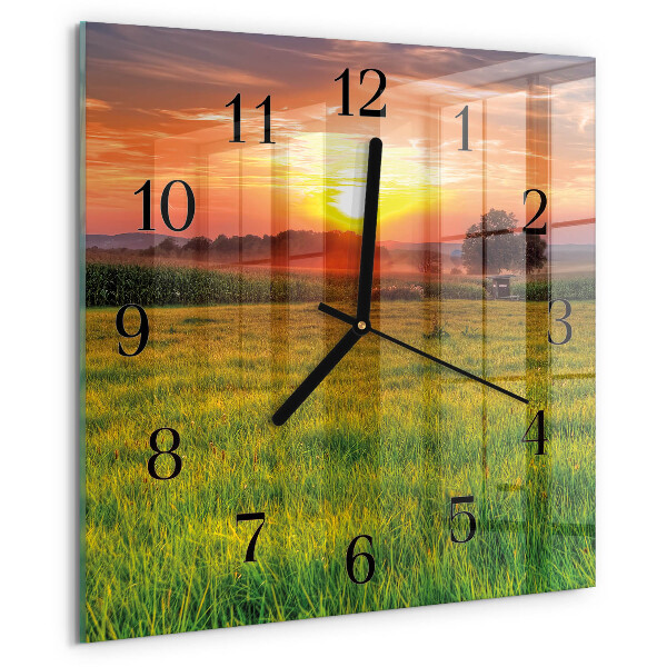 Reloj de vidrio Pradera paisajística