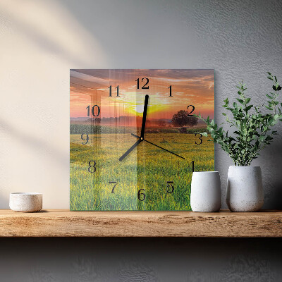 Reloj de vidrio Pradera paisajística