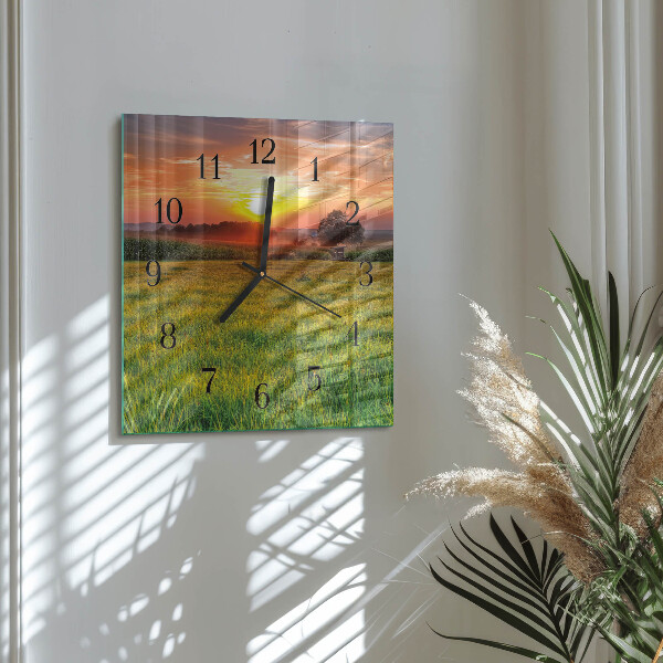 Reloj de vidrio Pradera paisajística