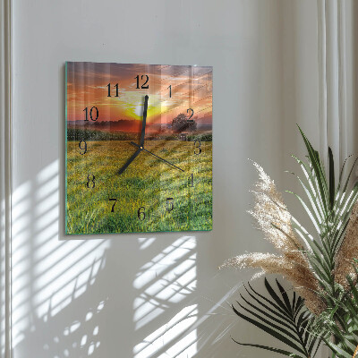 Reloj de vidrio Pradera paisajística