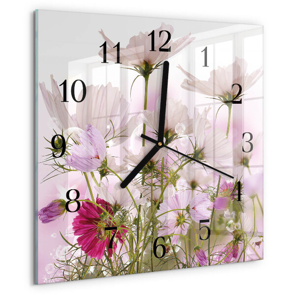Reloj de vidrio Flores de cosmos