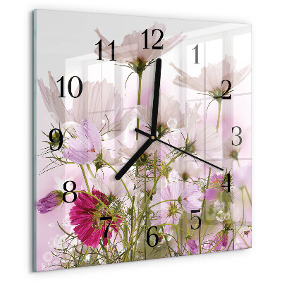 Reloj de vidrio Flores de cosmos