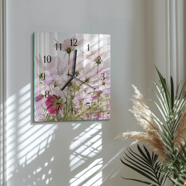 Reloj de vidrio Flores de cosmos