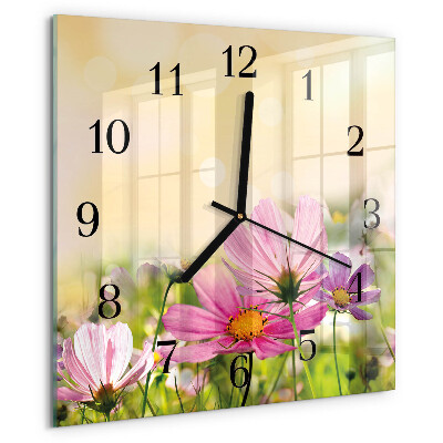 Reloj de vidrio Flores de cosmos