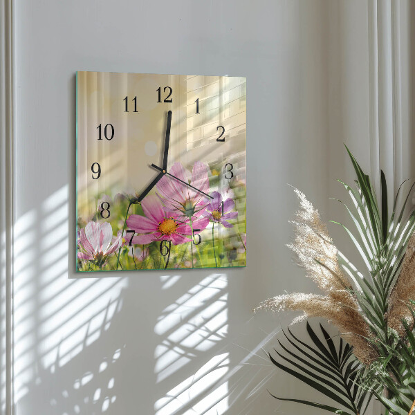 Reloj de vidrio Flores de cosmos
