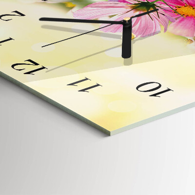 Reloj de vidrio Flores de cosmos