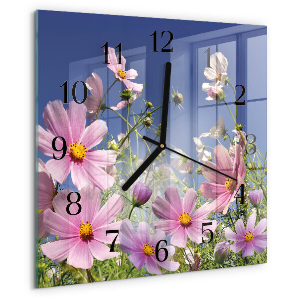 Reloj de vidrio Flores de cosmos