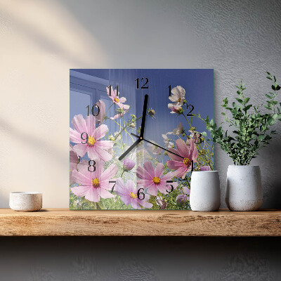 Reloj de vidrio Flores de cosmos