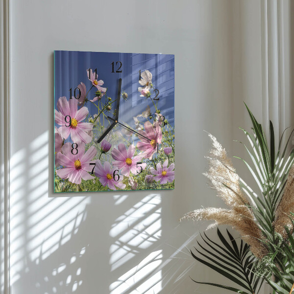 Reloj de vidrio Flores de cosmos