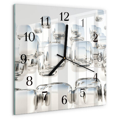Reloj de vidrio cubo 3D