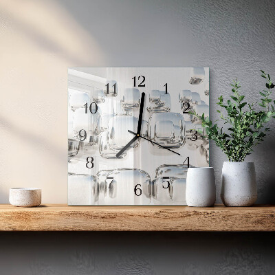 Reloj de vidrio cubo 3D