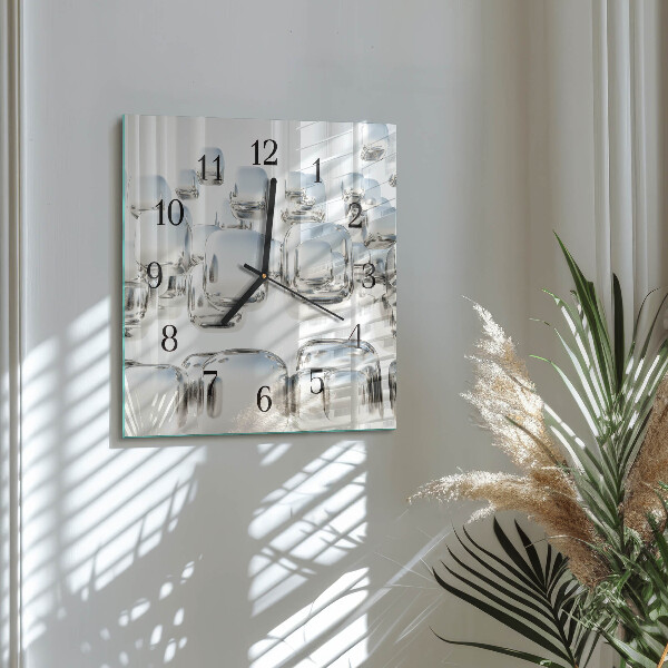 Reloj de vidrio cubo 3D