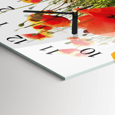 Reloj de vidrio Amapolas