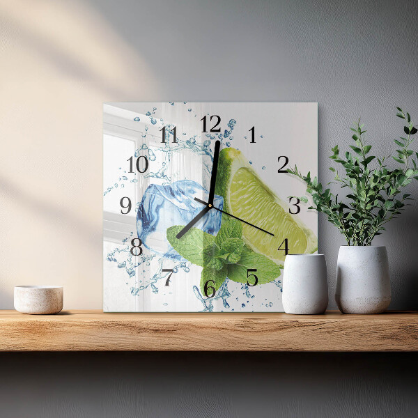 Reloj de vidrio Lima y menta