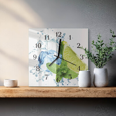 Reloj de vidrio Lima y menta