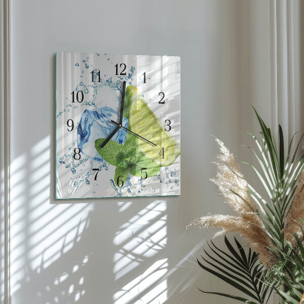 Reloj de vidrio Lima y menta