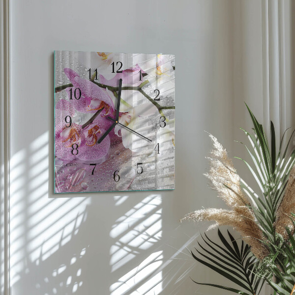Reloj de vidrio Orquídea