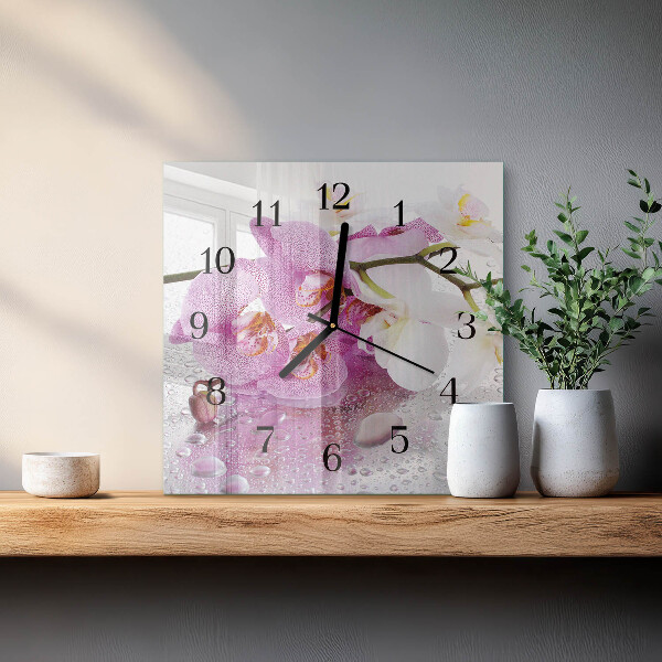 Reloj de vidrio Orquídea