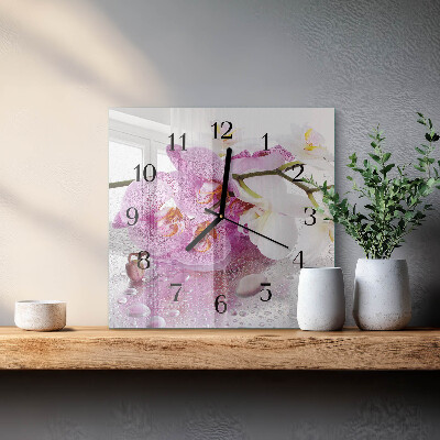 Reloj de vidrio Orquídea