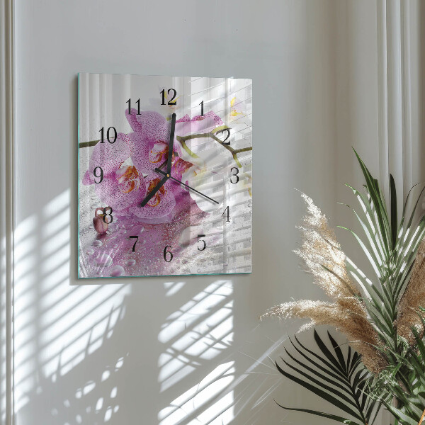 Reloj de vidrio Orquídea