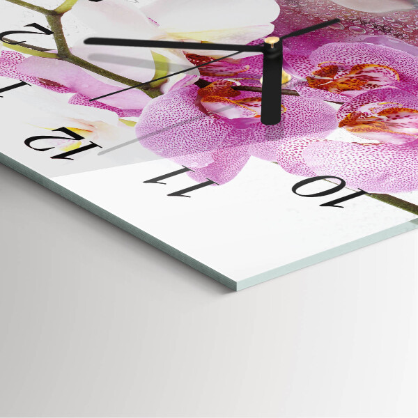 Reloj de vidrio Orquídea