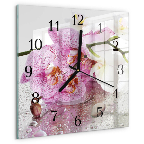 Reloj de vidrio Orquídea