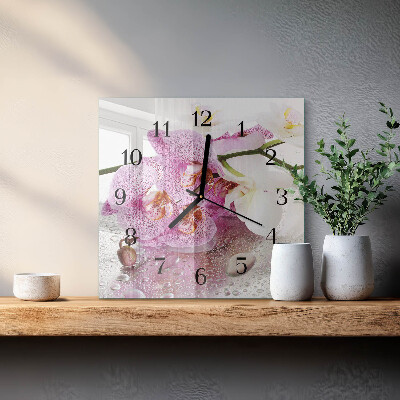 Reloj de vidrio Orquídea