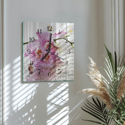 Reloj de vidrio Orquídea