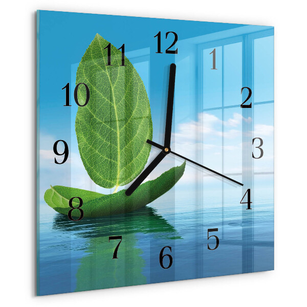 Reloj de vidrio Hojas
