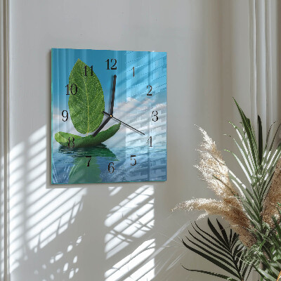 Reloj de vidrio Hojas