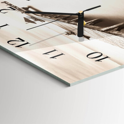 Reloj de vidrio Puente de madera