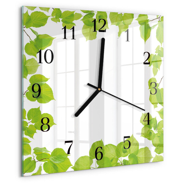 Reloj de vidrio Hojas