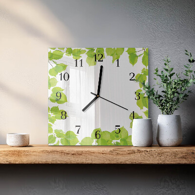Reloj de vidrio Hojas