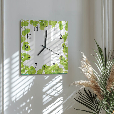 Reloj de vidrio Hojas