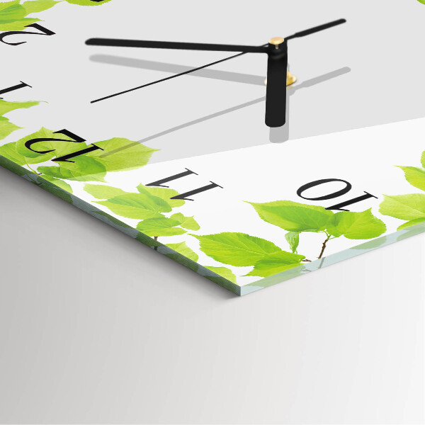 Reloj de vidrio Hojas