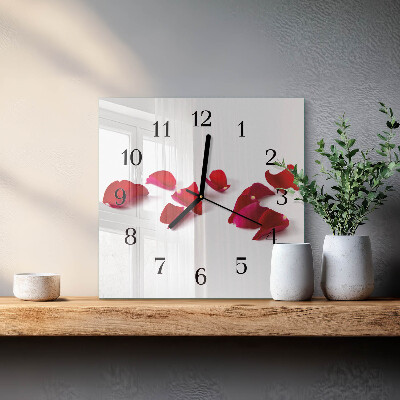 Reloj de vidrio Pétalos de rosa