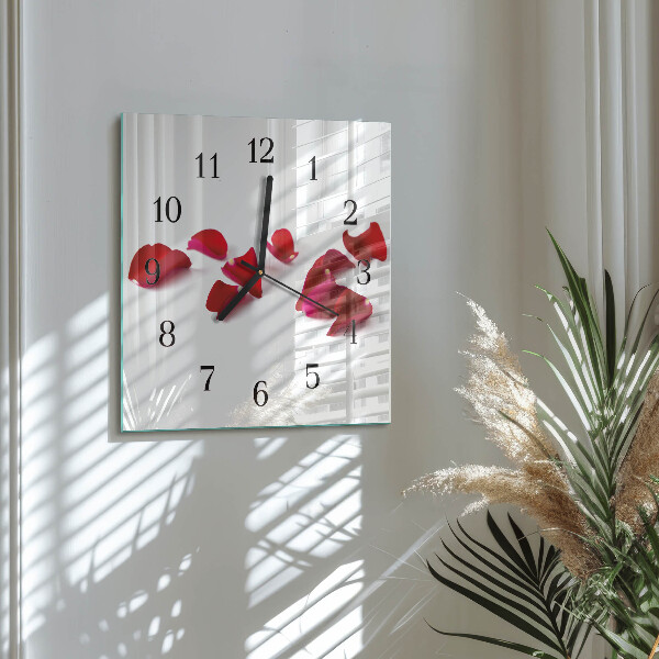 Reloj de vidrio Pétalos de rosa