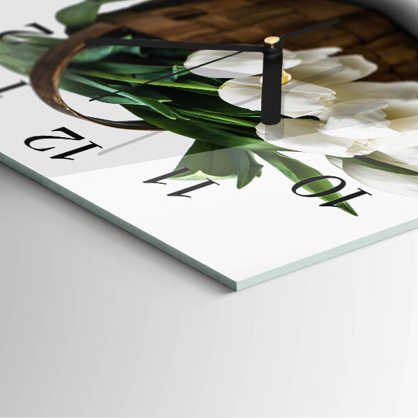 Reloj de vidrio Cesta de tulipanes