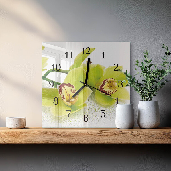 Reloj de vidrio Orquídea