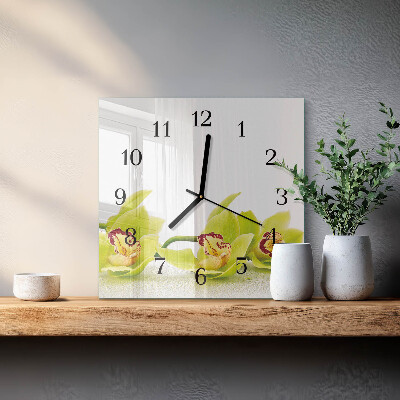 Reloj de vidrio Orquídea