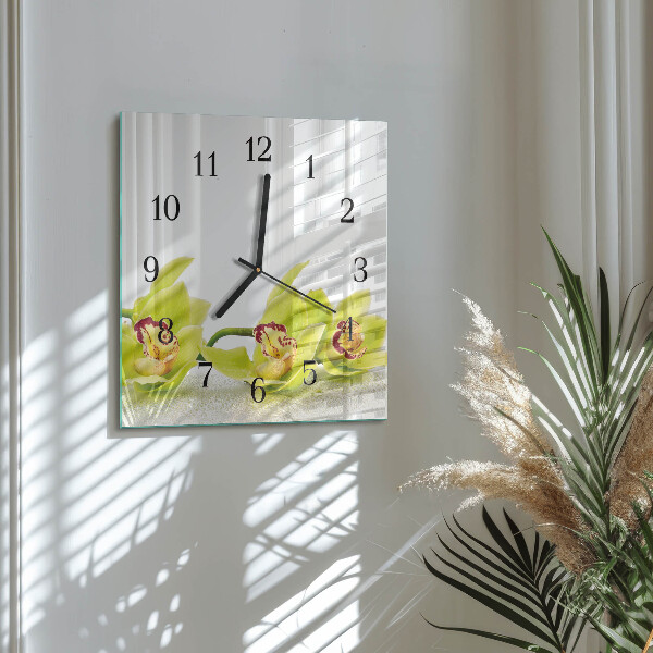 Reloj de vidrio Orquídea
