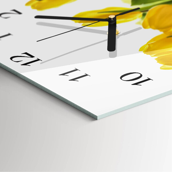 Reloj de vidrio tulipanes